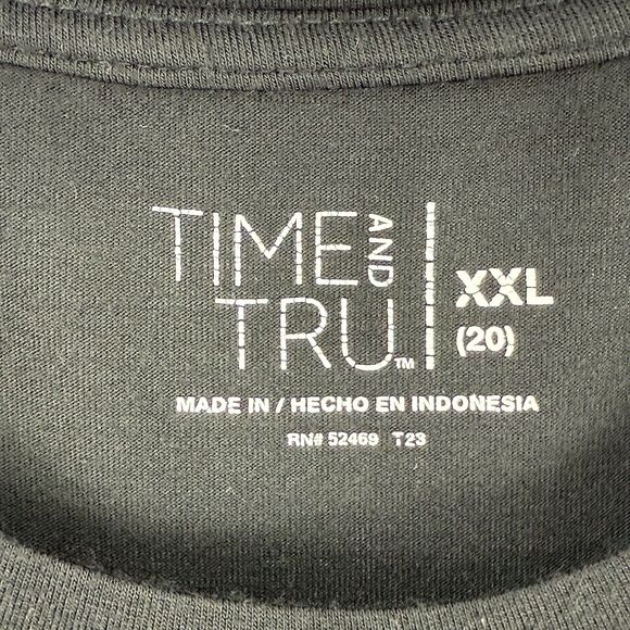 Women's Time &Tru Short Sleeve Rounded Hem Black T-Shirt XXL (20) - Picture 6 of 10